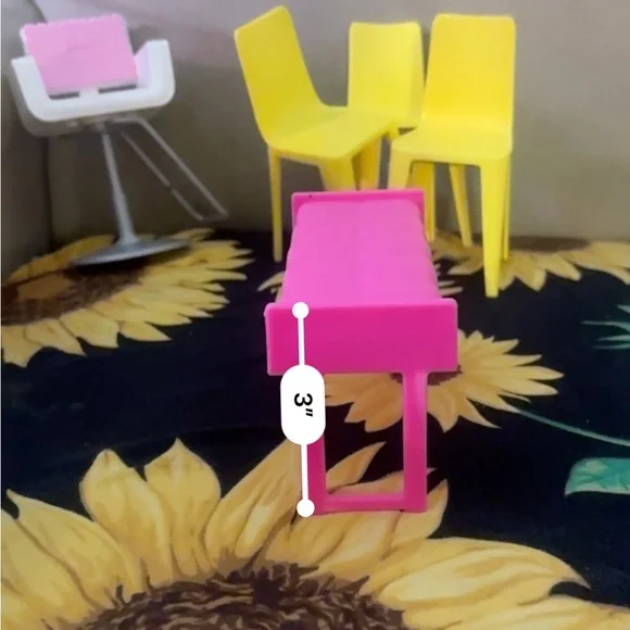 🎄 3/$15 Barbie Colorful Furniture Set with Yellow, Blue, and Pink - Picture 7 of 16